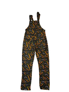 Run & Fly Clare Lewis Poison Plants Skull Print Stretch Dungarees 2XS Goth